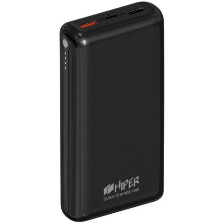 HIPER Мобильный аккумулятор Hiper Quick 20000 Li-Pol 20000mAh 3A+2A черный 2xUSB материал алюминий