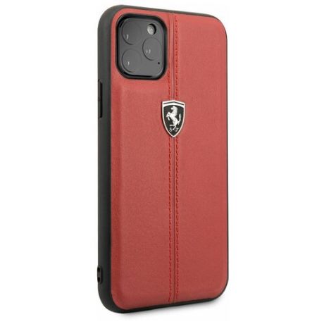 Кожаный чехол-накладка для iPhone 11 Pro Ferrari Heritage W Hard Leather, красный (FEHDEHCN58RE)