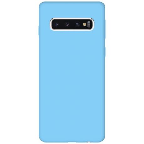 Чехол - накладка Silky Touch для Samsung Galaxy S10 голубой