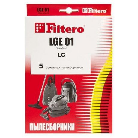 Мешки для пылесосов LG, Clatronic, Evgo, Cameron Filtero LGE 01 (5 штук) (PN: LGE 01).