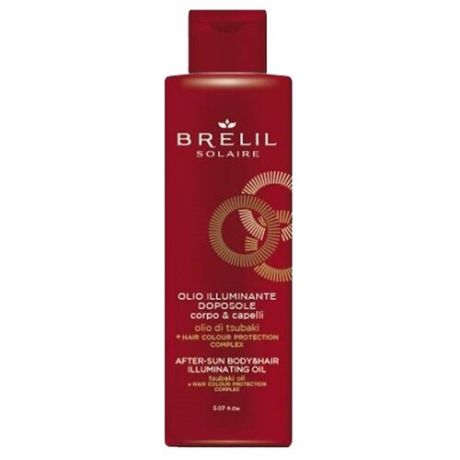 Brelil Professional Solare Olio Illuminante Doposole Масло для волос и тела после пребывания на солнце для сияющего эффекта, 150 мл