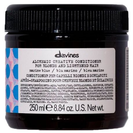 Davines кондиционер креативный Alchemic для светлых и осветленных волос, оттенок приглушенный синий, 250 мл
