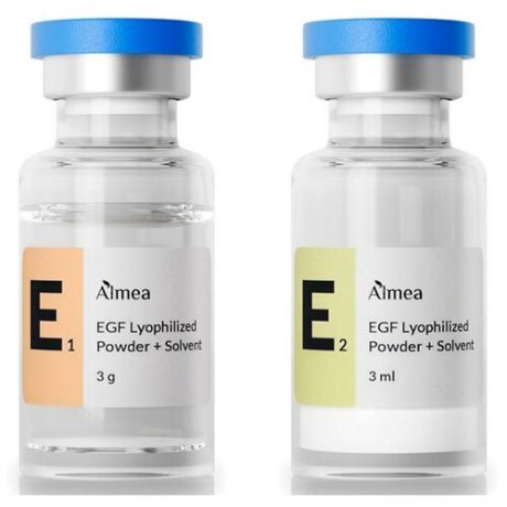 Almea EGF Solution (E1, 3 гр + E2, 3 мл) Сыворотка для лица для мезотерапии с омолаживающим эффектом , 2 шт.