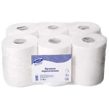 Туалетная бумага Luscan Professional белая однослойная 200 м 12 рул.