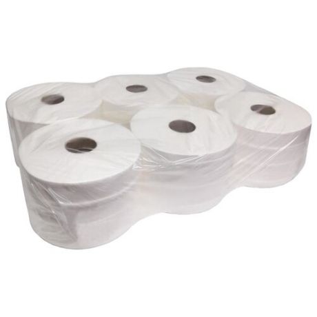 Туалетная бумага Luscan Professional белая двухслойная 215 м (первичная целлюлоза) 6 рул.