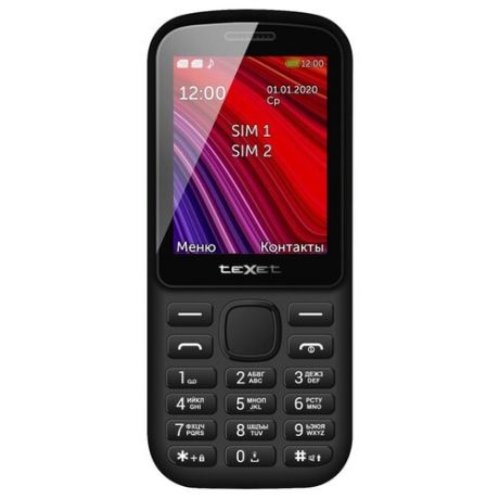 Телефон teXet TM-208, черный / красный