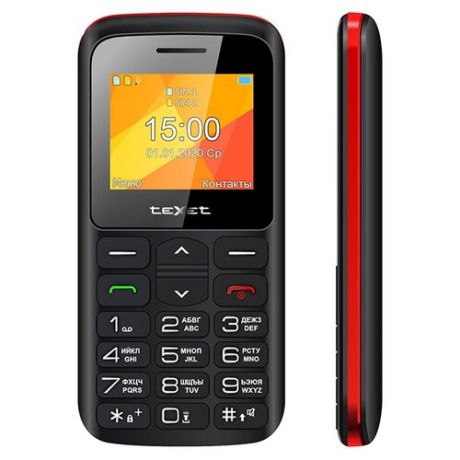 Телефон teXet TM-B323, черный/красный