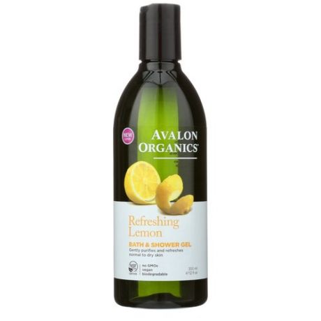 Гель для душа и ванны Avalon Organics Refreshing lemon, 355 мл