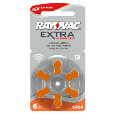 Батарейка RAYOVAC Extra ZA13, 6 шт.