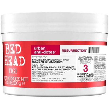TIGI Bed Head Urban Antidotes Level 3 маска для сильно поврежденных волос, 200 г, банка
