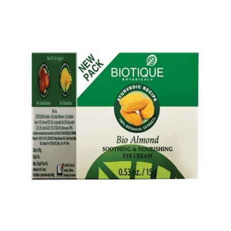 Biotique Крем для кожи вокруг глаз Bio Almond Soothing & Nourishing Eye Cream, 15 г