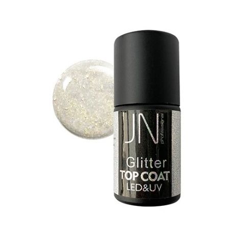 JessNail Верхнее покрытие Glitter Top Coat без липкого слоя, 08, 10 мл