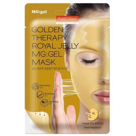 Purederm Гидрогелевая маска Golden Therapy Royal Jelly MG: Gel Mask, 23 г