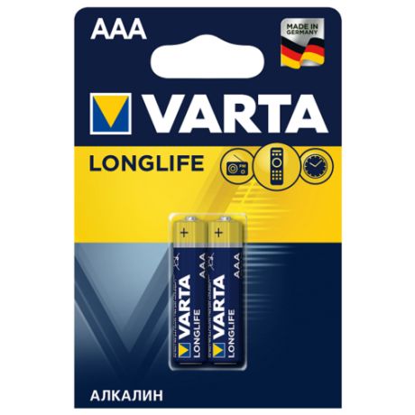 Батарейка VARTA LONGLIFE AAA/LR03 бл 2