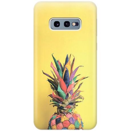 Ультратонкий силиконовый чехол-накладка для Samsung Galaxy S10e с принтом "Ананас на желтом"