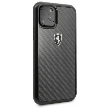 Чехол Ferrari для iPhone 11 Pro Real carbon Hard Black