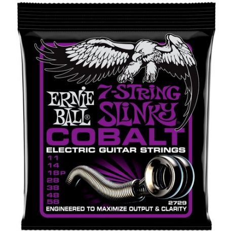 ERNIE BALL 2729 Cobalt Slinky Power 11-58 Струны для 7 струнной электрогитары