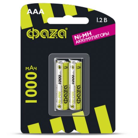 Аккумуляторные батарейки ФАZА BL-2, Ni- MH, 1000мАч, тип AAA, 2 шт