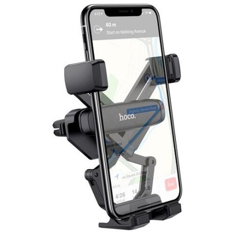 Автомобильный держатель для телефона в дефлектор Hoco CA51A Tour - Черный