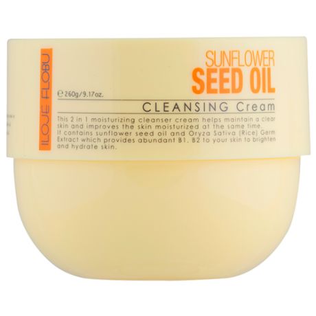 Konad ILOJE Flobu Cleansing Cream Очищающий крем для кожи для снятия макияжа и её защиты с маслом подсолнечника SUNLOWER, 260 г