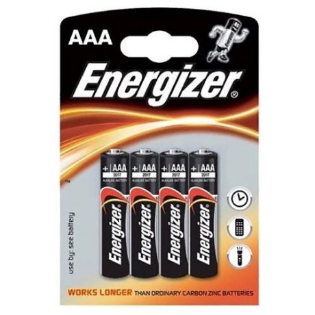Батарейка AAA щелочная Energizer LR03-4BL MAX в блистере 4шт.