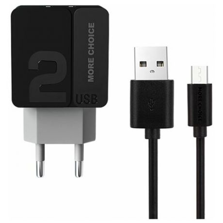 Зарядное устройство More Choice NC46m 2USB 2.4A для micro USB 1м