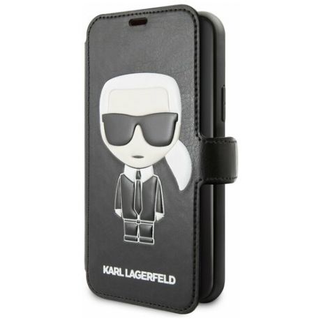 Чехол-книжка CG Mobile Karl Lagerfeld PU Leather Iconik Karl Booktype stand для iPhone 11 Pro Max, цвет Черный (KLFLBKSN65FIKPUBK) KLFLBKSN65FIKPUBK