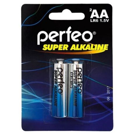 Батарейка AA щелочная Perfeo LR6/2BL Super Alkaline 2 шт