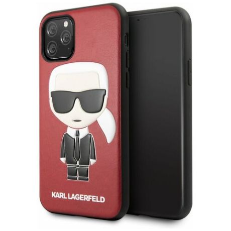 Чехол CG Mobile Karl Lagerfeld PU Leather Iconik Karl Hard для iPhone 11 Pro Max, цвет Красный (KLHCN65IKPURE) KLHCN65IKPURE