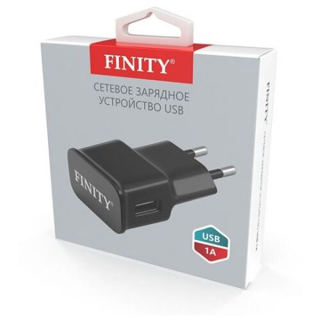 Блок питания USB (сзу) FINITY Zeon, FTS100, 1xUSB, 1A, цвет: черный