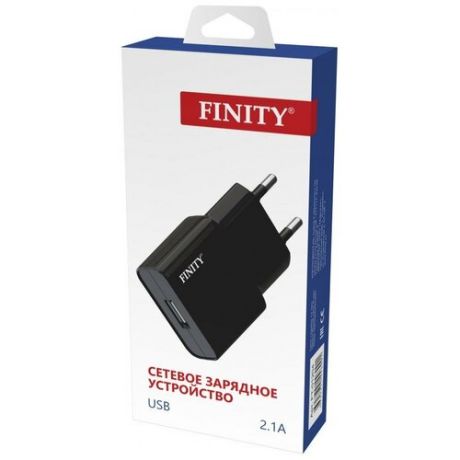 Блок питания USB (сзу) FINITY FT-02, 1xUSB, 2.1A, цвет: черный