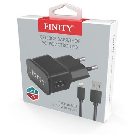 Блок питания сетевой FINITY Zeon, FTS150, USB выход 2A + 8- pin USB, цвет: черный