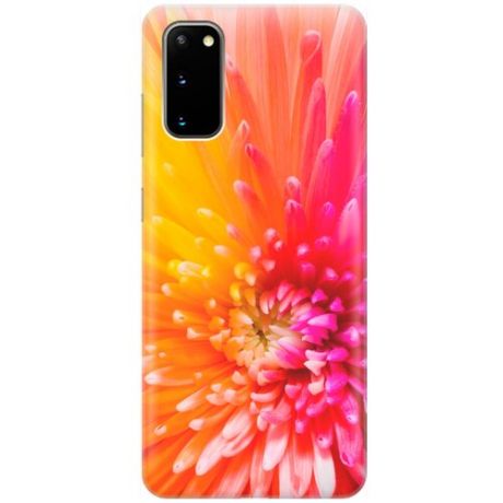 Ультратонкий силиконовый чехол-накладка для Samsung Galaxy S20 с принтом "Розовая хризантема"