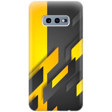 Ультратонкий силиконовый чехол-накладка для Samsung Galaxy S10e с принтом "Черно-желтая абстракция"