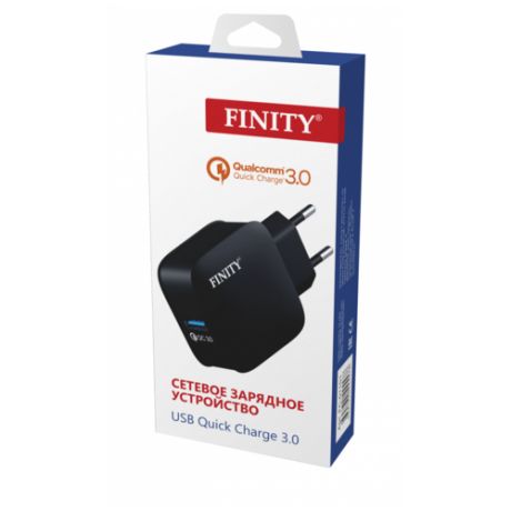 Блок питания USB (сзу) FINITY FT-03 Energon, QC 3.0, покрытие Soft- Touch, 1xUSB, 2.4A, цвет: черный