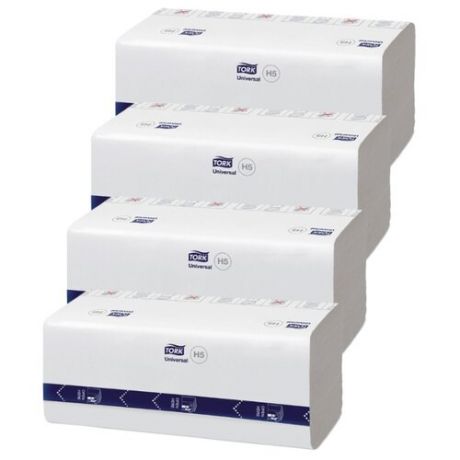 Набор №19 H5 Tork PeakServe®бумажные листовые полотенца с непрерывной подачей, 410 листов, Universal, длина 20 см, ширина 22,5 см., 4 штуки в упаковке, (100585).