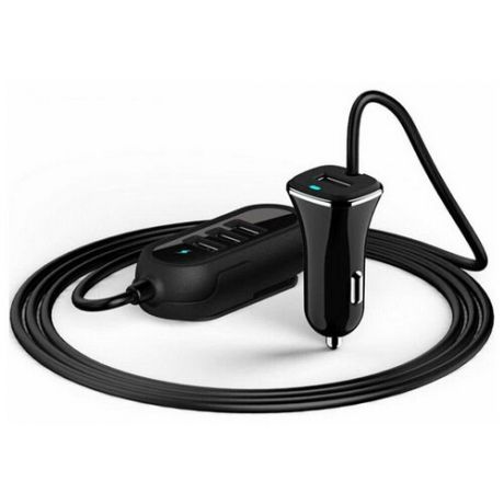 Автомобильное зарядное устройство с удлинителем CH- U3-4 (4 USB (2,4А+3,4А), кабель 1,8м) WIIIX