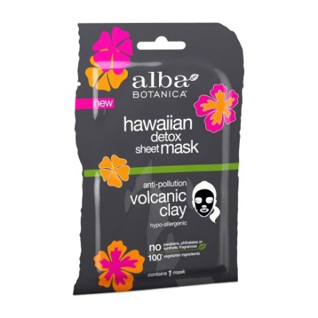 Alba Botanica Hawaiian Detox Sheet Mask Anti-Pollution Volcanic Clay Гавайская вулканическая маска для детоксикации, 15 г