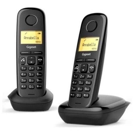 Телефоны Телефон беспроводной Gigaset A270, 2 трубки, монохром. дисплей, АОН, 80 номеров, черный