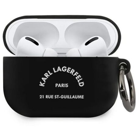 Lagerfeld для Airpods Pro чехол Silicone case with ring RSG logo White