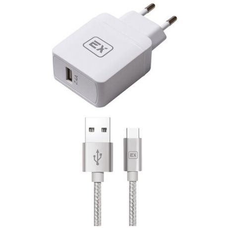 Зарядное устройство для телефона 1USB 2.4A+кабель USB-Micro Exployd Sonder EX-Z-617 QC3.0 1m White