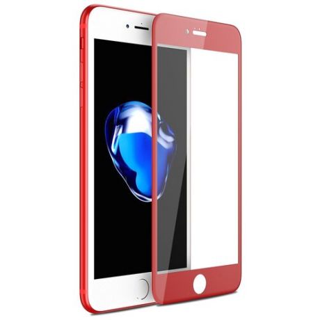 Защитное стекло на iPhone 7Plus/8Plus, 3D красный