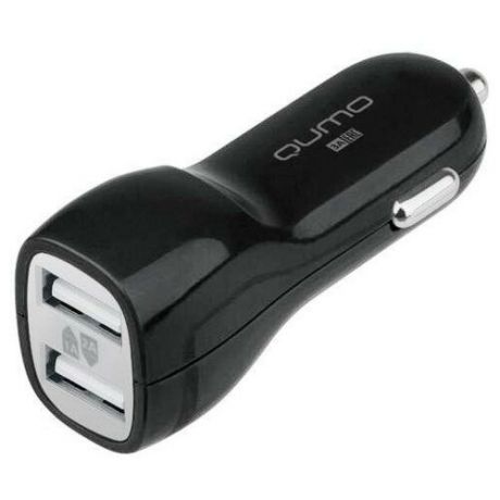 Автомобильное зарядное устройство Qumo Auto Energy зарядка 3А 2 USB-порта плюс кабель Lightning - чёрный
