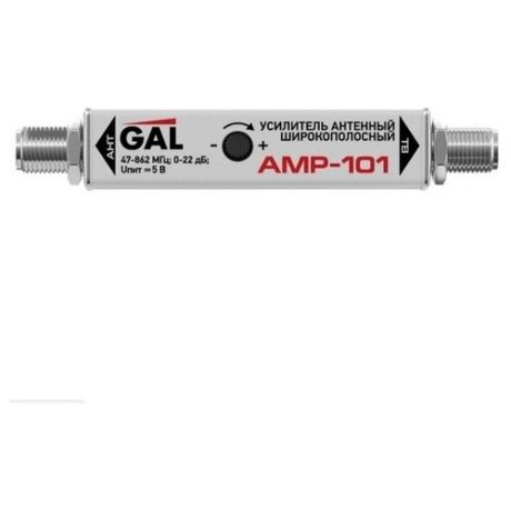 Усилитель ТВ сигнала GAL AMP-101, широкополосный, в разрыв антенного кабеля, активный
