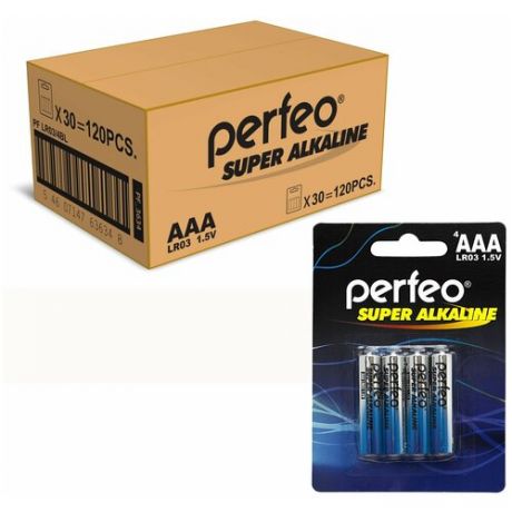 Батарейка Perfeo LR03/4BL Super Alkaline, 120шт