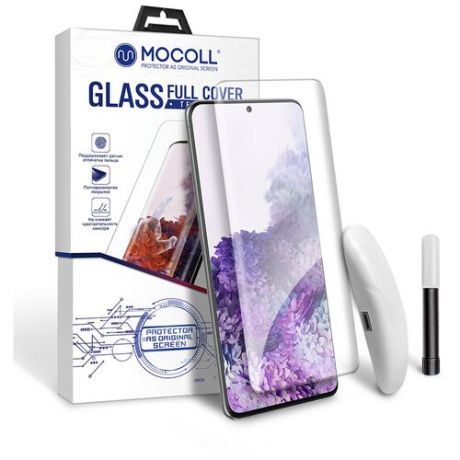 Защитное стекло MOCOLL полноразмерное 3D с УФ-клеем для Honor 30 Pro / 30 Pro Plus Черное (серия Platinum)