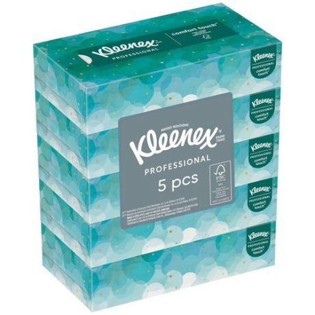 KG21400зел/5 Набор Бумажные салфетки для лица Kleenex, 2- сл, 21х19,8 см, 100 шт/уп