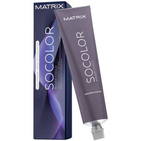 Matrix Socolor Beauty стойкая крем-краска для волос Power cools, 4AA шатен глубокий пепельный, 90 мл