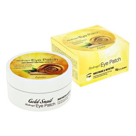 Esfolio Патчи для области вокруг глаз с экстрактом секрета улитки Gold Snail Hydrogel Eye Patch, 60 шт.