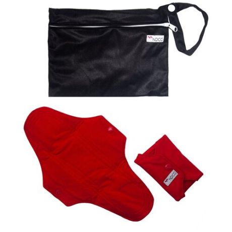 Многоразовые прокладки для КД NDCG, красные, 29х17 см, 2 шт в черном мешочке